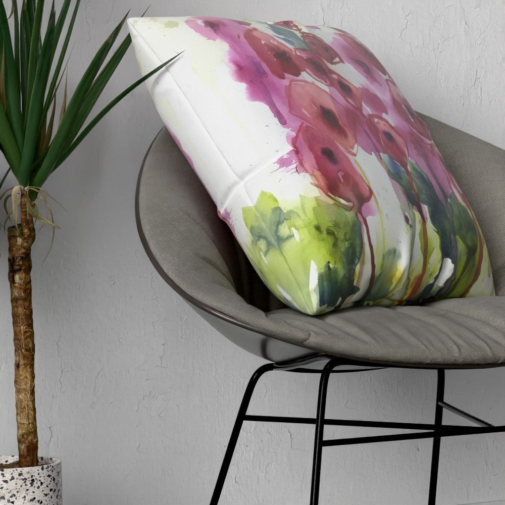 Hollyhocks Cushion - 22"x22"